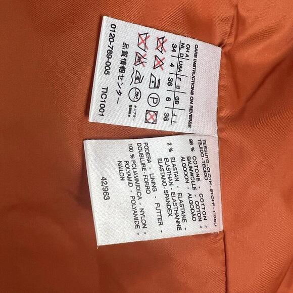 Max Mara Weekend By Max Mara Deep Orange Corduroy Lined Vest Size 4 - Picture 5 of 8